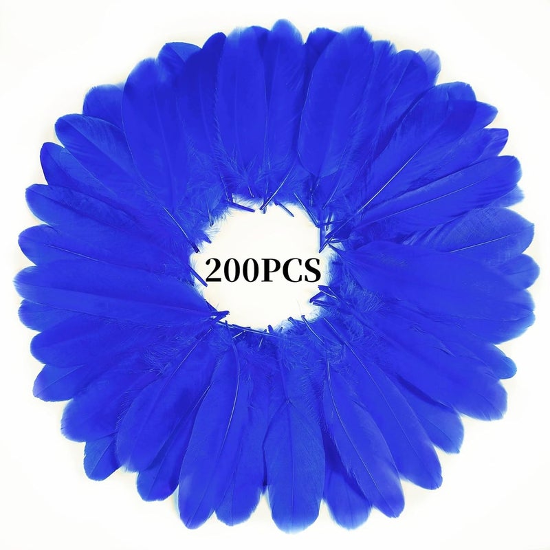 Holmgren Royal Blue Goose Feathers - 200pcs 5-7inch Natural Goose Feather Bulk for Crafts DIY Cosplay Wings Wedding Party Halloween Decoration (Royal Blue) - Image 2